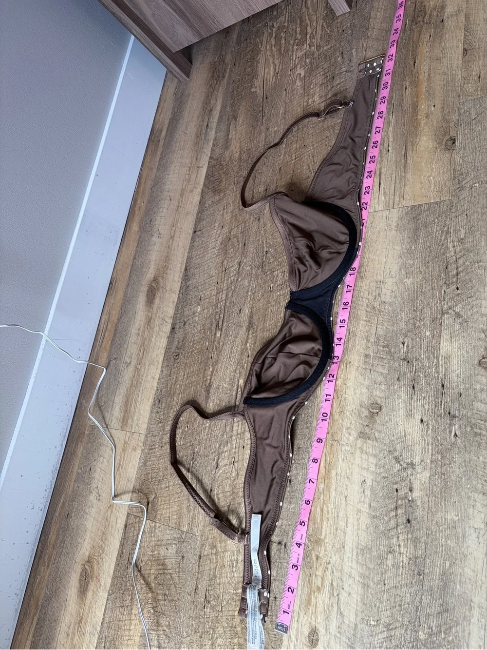 Frankie’s Bikini VS PINK Brown Polka Dot Buttercup Bikini Top Flirty Beach